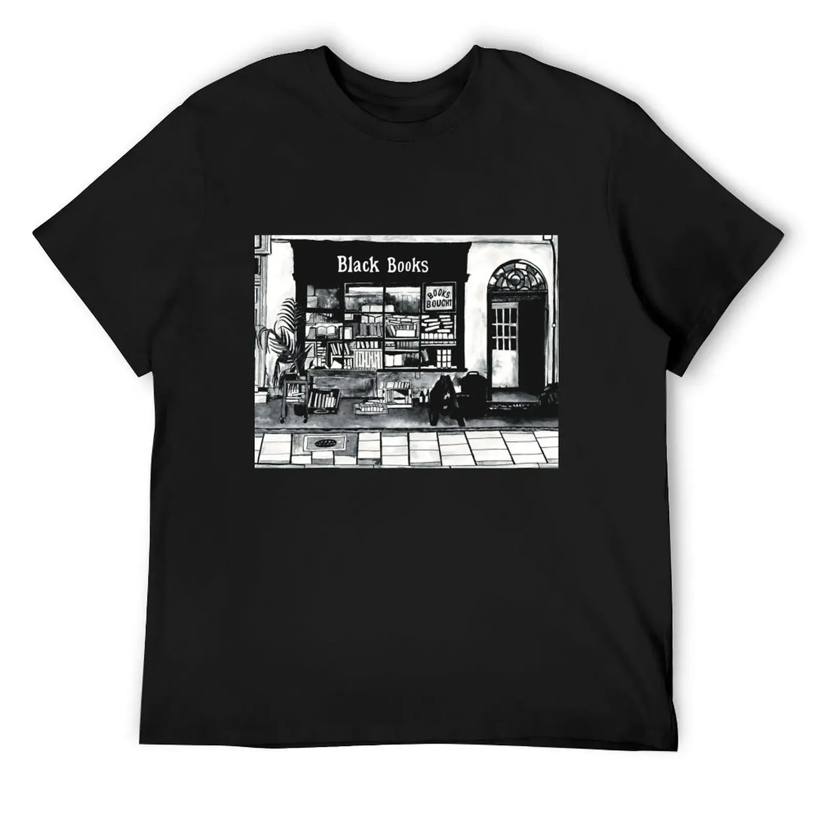 Black Books, Shop front, ink painting. T-Shirt boys whites cotton graphic tees Aesthetic clothing heavy weight t shirts for men
Black Books, Shop front, ink painting. T-Shirt boys whites cotton graphic tees Aesthetic clothing heavy weight t shirts for men