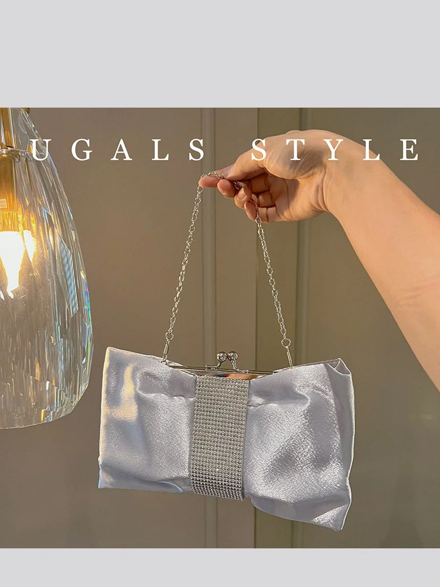 UGALS Shiny Non-Lucky Water Diamond Clip Silk Satin Knot Diamond Dumpling Handbag Evening Party Crossbody Bag
UGALS Shiny Non-Lucky Water Diamond Clip Silk Satin Knot Diamond Dumpling Handbag Evening Party Crossbody Bag