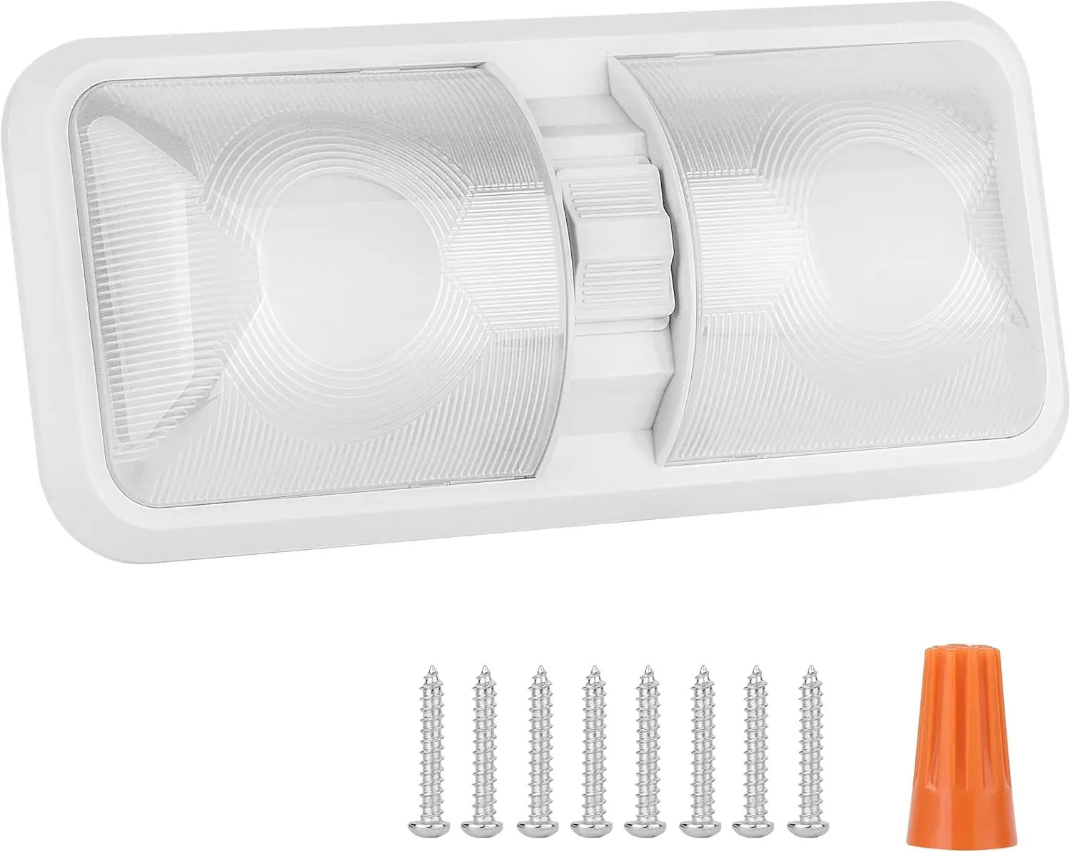 12V LED Ceiling Double Dome Light Fixture 1100 LM Frosted RV Interior Lighting for Bedroom, Living Room (4500K)
12V LED Ceiling Double Dome Light Fixture 1100 LM Frosted RV Interior Lighting for Bedroom, Living Room (4500K)