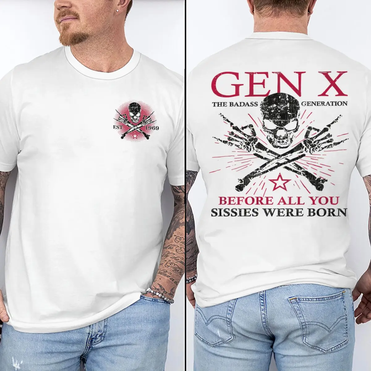 Funny Gen X "Est 1969" T Shirt Fashion The Badass Generation Raised By Skulls Shirt Short Sleeve Men Vintage Generation X Tees
Funny Gen X "Est 1969" T Shirt Fashion The Badass Generation Raised By Skulls Shirt Short Sleeve Men Vintage Generation X Tees