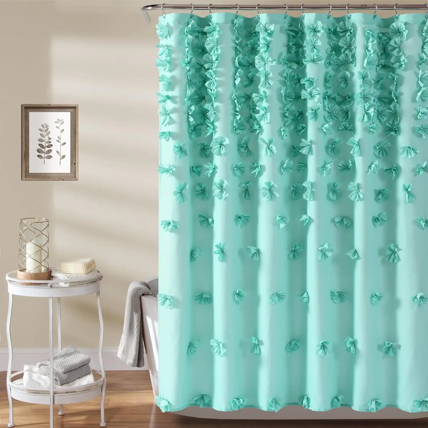 Aqua Bow Shower Curtain, 72x72 Inches, Soft Microfiber Fabric with Romantic Decor for Bathroom
Aqua Bow Shower Curtain, 72x72 Inches, Soft Microfiber Fabric with Romantic Decor for Bathroom