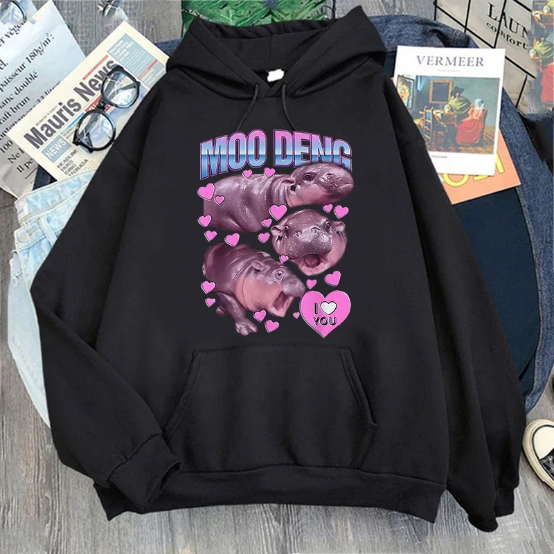 Moo Deng Hippo Cartoon Hoodies Women Men Clothes Winter Long Sleeve Hooded Pullovers Kawaii Graphic Printing Sweatshirts Girls
Moo Deng Hippo Cartoon Hoodies Women Men Clothes Winter Long Sleeve Hooded Pullovers Kawaii Graphic Printing Sweatshirts Girls