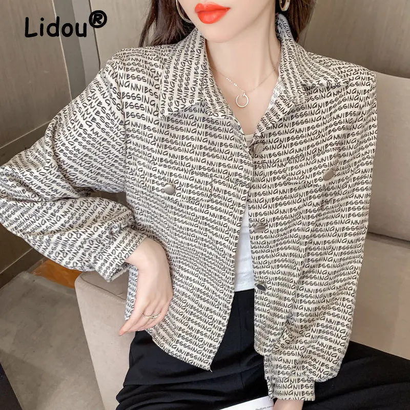 Spring Autumn Fashion Women's Letter Print Pocket Chic Long Sleeve Single Breasted Coat Turn Down Collar Short Jacket Ropa Mujer
Spring Autumn Fashion Women's Letter Print Pocket Chic Long Sleeve Single Breasted Coat Turn Down Collar Short Jacket Ropa Mujer