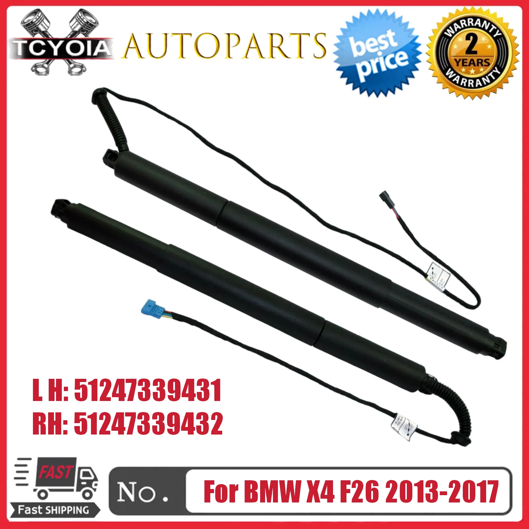 2pcs LH RH Electric Trunk Support Rod 51247339431 51247339432 For BMW X4 F26 2013-2017
2pcs LH RH Electric Trunk Support Rod 51247339431 51247339432 For BMW X4 F26 2013-2017