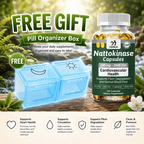 Natural Nattokinase Serrapeptase Supplement, Support Circulation, Energy, Inflammation Relief & Overall Body Health for Adults