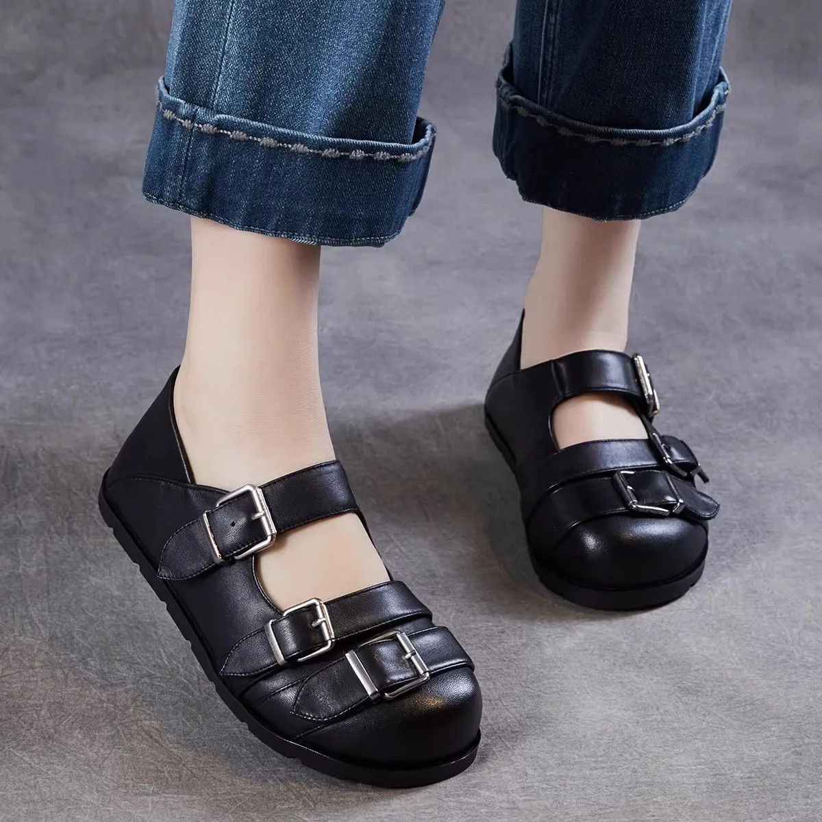 Women's Mary Jane Single Shoes Buckle Closure Calf Leather Low Top Breathable Anti-Slip Wear-Resistant Spring Summer Casual S...
Women's Mary Jane Single Shoes Buckle Closure Calf Leather Low Top Breathable Anti-Slip Wear-Resistant Spring Summer Casual S...