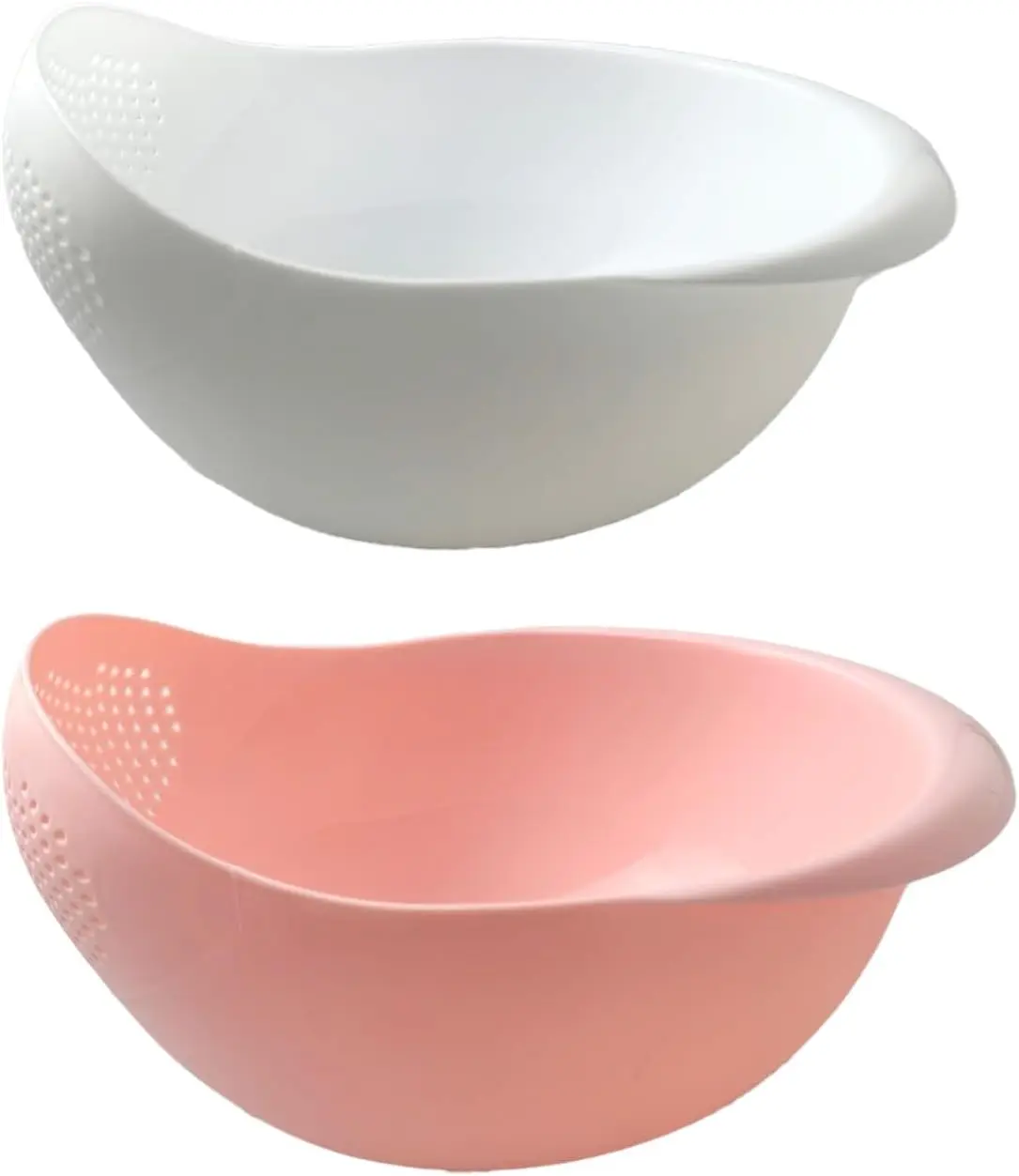 Rice Colander 2-Piece Set, Fruit and Vegetable Washing Basket with Handle for Straining and Draining, Small Pink+White
Rice Colander 2-Piece Set, Fruit and Vegetable Washing Basket with Handle for Straining and Draining, Small Pink+White