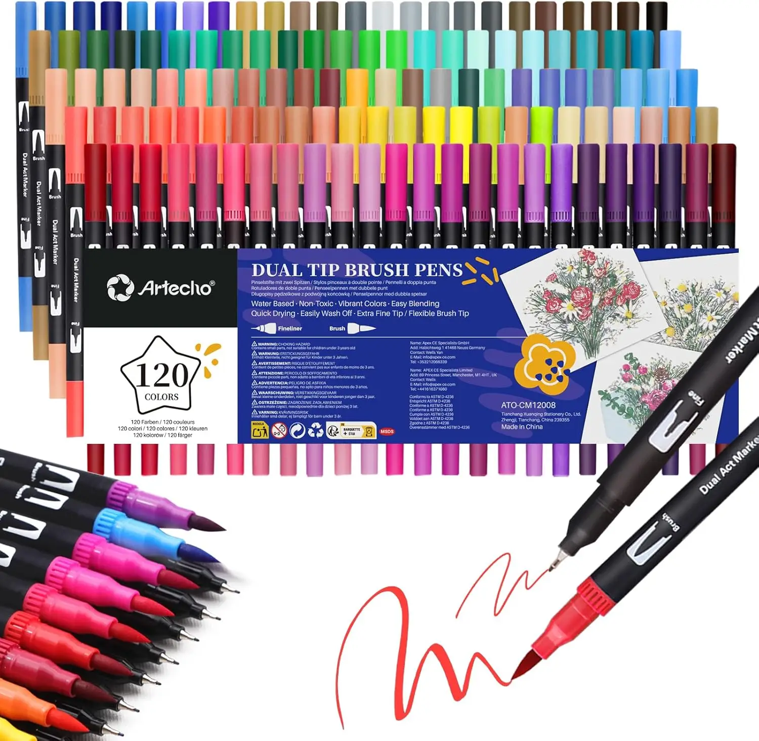 120 Colors Markers for Adult Coloring Books, Dual Tip Markers for School, Fine and Brush Tip for Adults Coloring
120 Colors Markers for Adult Coloring Books, Dual Tip Markers for School, Fine and Brush Tip for Adults Coloring