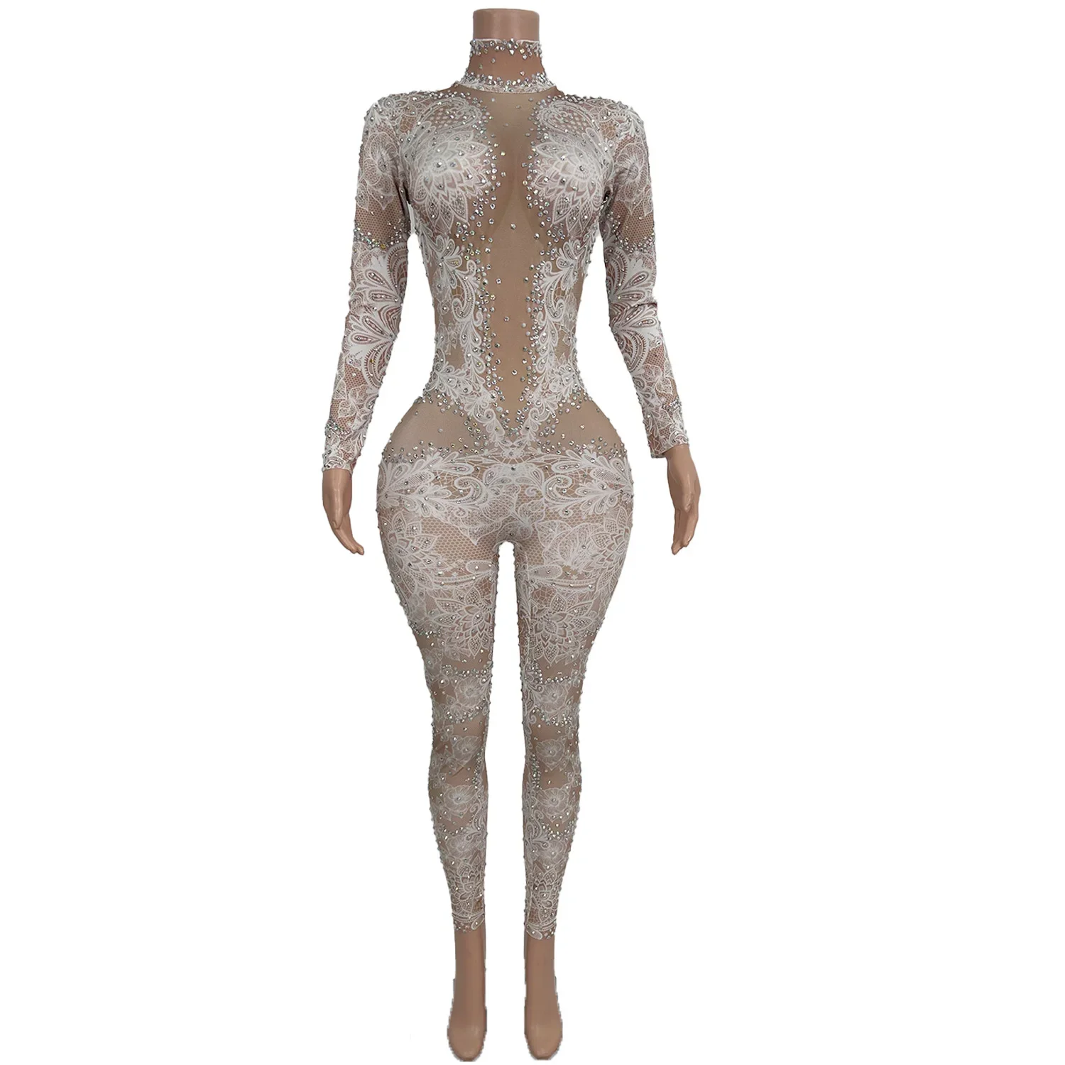 Diamonds White Jumpsuit Stretch Leggings Sexy Costume Woman Nightclub Party Wear Dance Bodysuit Fashion Club Romper
Diamonds White Jumpsuit Stretch Leggings Sexy Costume Woman Nightclub Party Wear Dance Bodysuit Fashion Club Romper
