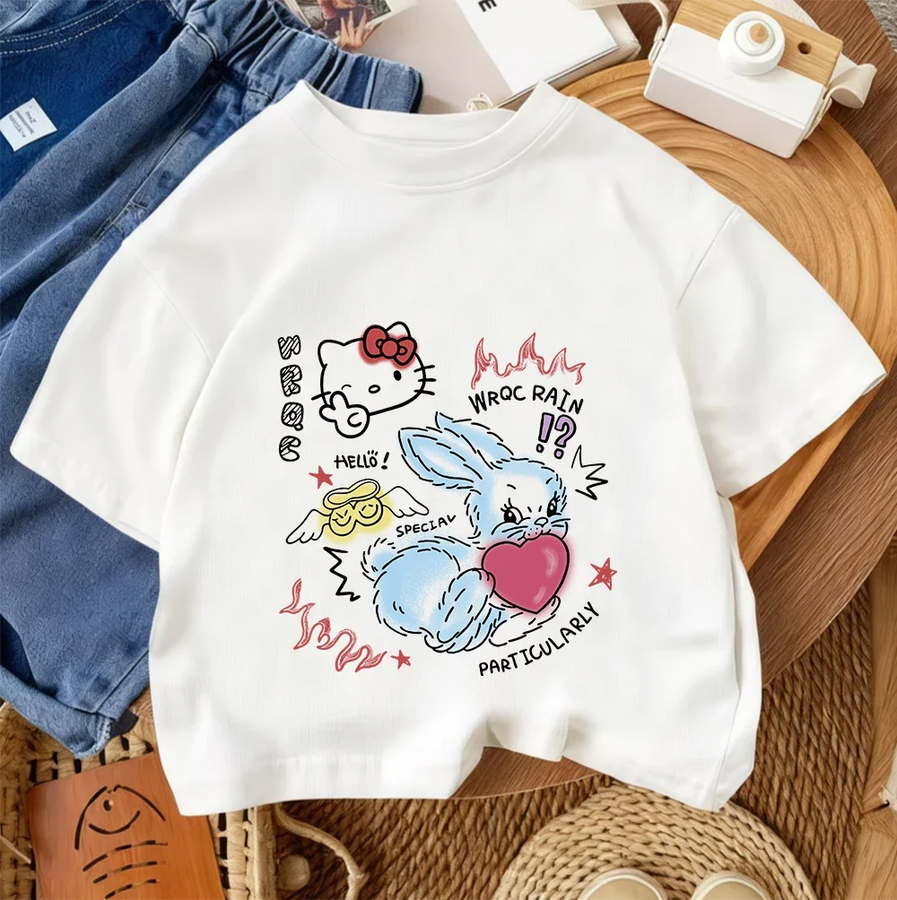 Children Fashion Street Tee Hello Kitty Cute Cartoon Print For Boys Girls Summer Casual Comfort Wear 3-14 Years
Children Fashion Street Tee Hello Kitty Cute Cartoon Print For Boys Girls Summer Casual Comfort Wear 3-14 Years