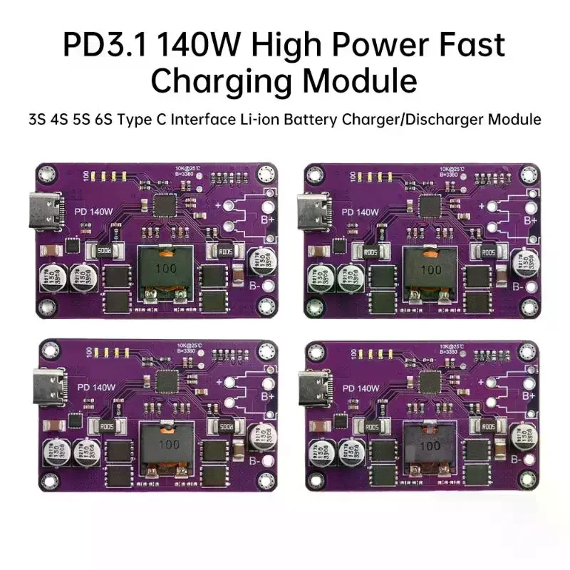 PD3.1 Модуль быстрого зарядного устройства 140 Вт 3S 4S 5S 6S Зарядное устройство для литиевой батареи Разрядный модуль Интерфейс типа C Поддержка QC3.0 2.0 AFC FCP
PD3.1 Модуль быстрого зарядного устройства 140 Вт 3S 4S 5S 6S Зарядное устройство для литиевой батареи Разрядный модуль Интерфейс типа C Поддержка QC3.0 2.0 AFC FCP