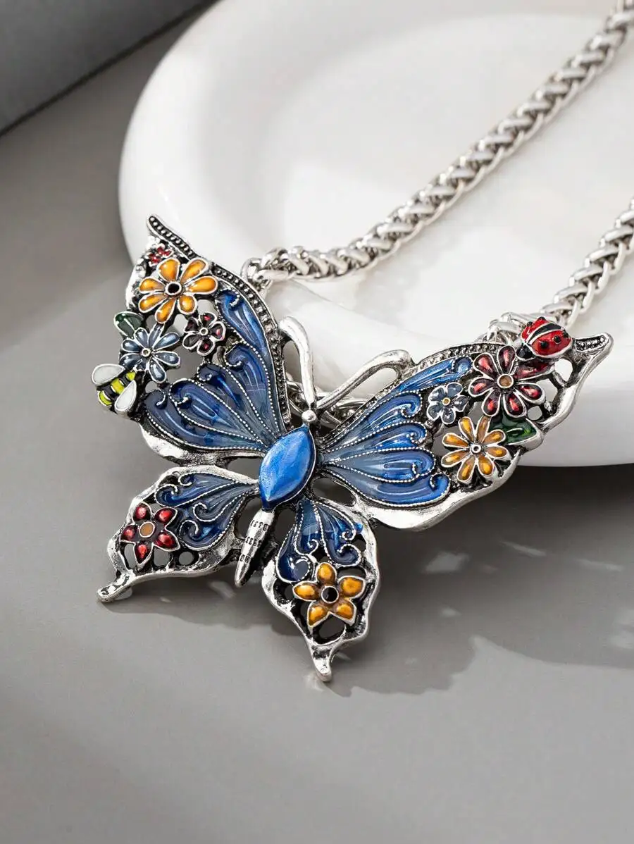 Elegant Enamel Butterfly Pendant Necklace For Women Casual Party Jewelry
Elegant Enamel Butterfly Pendant Necklace For Women Casual Party Jewelry