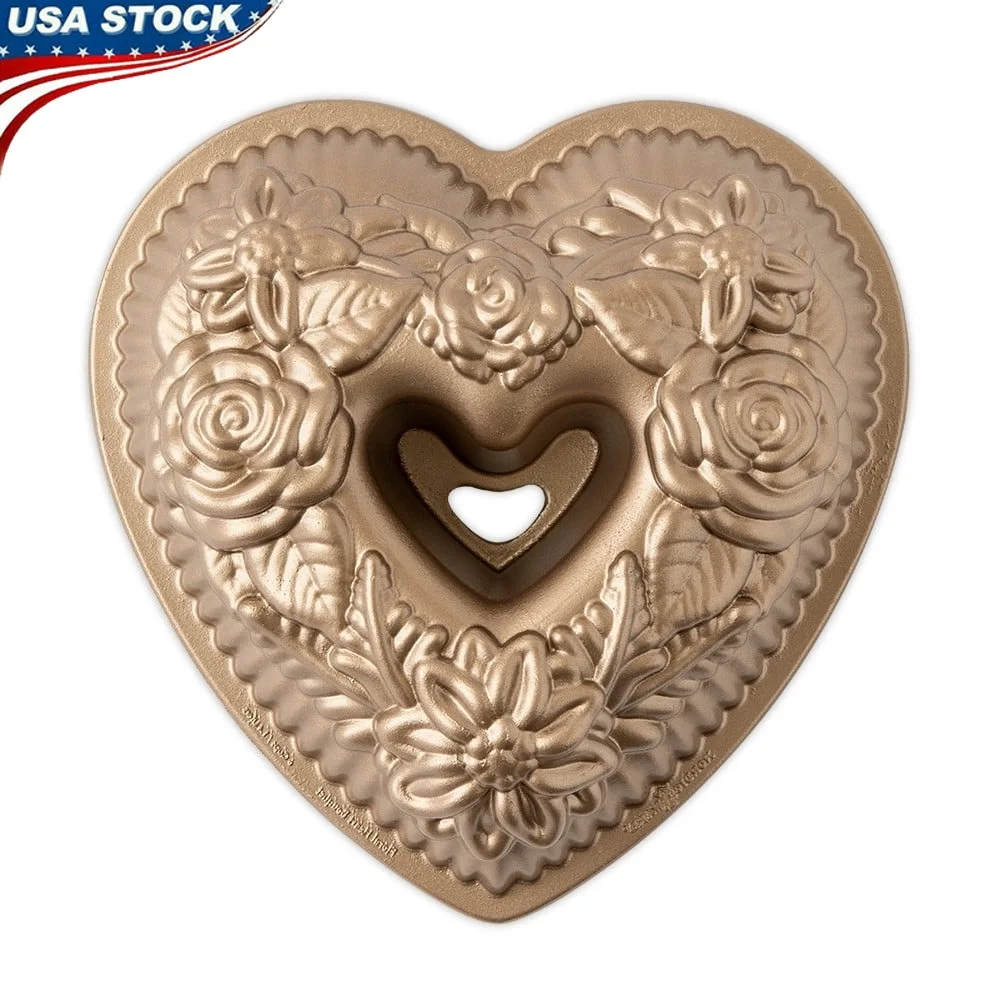 Floral Heart Bundt Pan 6 Cup Non-Stick Aluminum Bakeware Perfect Cakes Desserts Special Occasions Valentine's Day Mother's Day
Floral Heart Bundt Pan 6 Cup Non-Stick Aluminum Bakeware Perfect Cakes Desserts Special Occasions Valentine's Day Mother's Day
