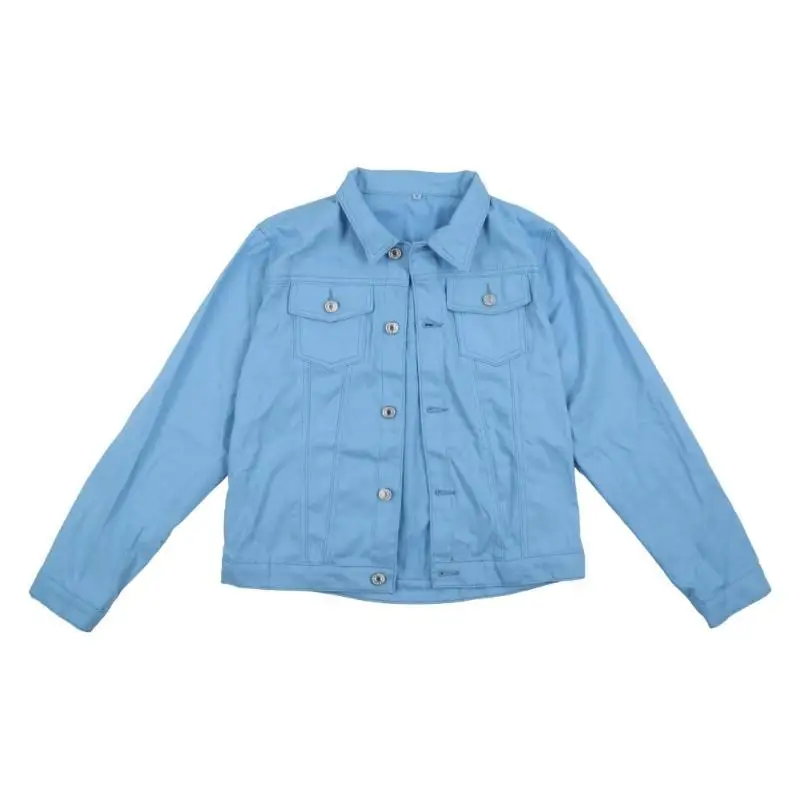 652F Womens Vintage Long Sleeve Cropped Denims Short Jean Casual Button Down Jeans Jackets with Pockets Gift
652F Womens Vintage Long Sleeve Cropped Denims Short Jean Casual Button Down Jeans Jackets with Pockets Gift