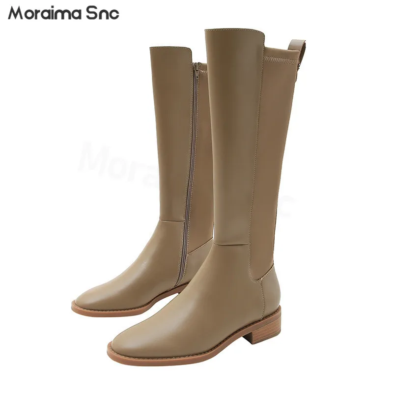 New Multi-Color Side Zipper Knight Boots Round Toe Thick High Heels No More Than Knee High Boots Personalized Women's Boots
New Multi-Color Side Zipper Knight Boots Round Toe Thick High Heels No More Than Knee High Boots Personalized Women's Boots