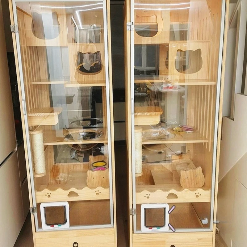 Does not occupy a cat cage Solid wood panoramic villa climbing frame Small apartment Household cabinet
Does not occupy a cat cage Solid wood panoramic villa climbing frame Small apartment Household cabinet