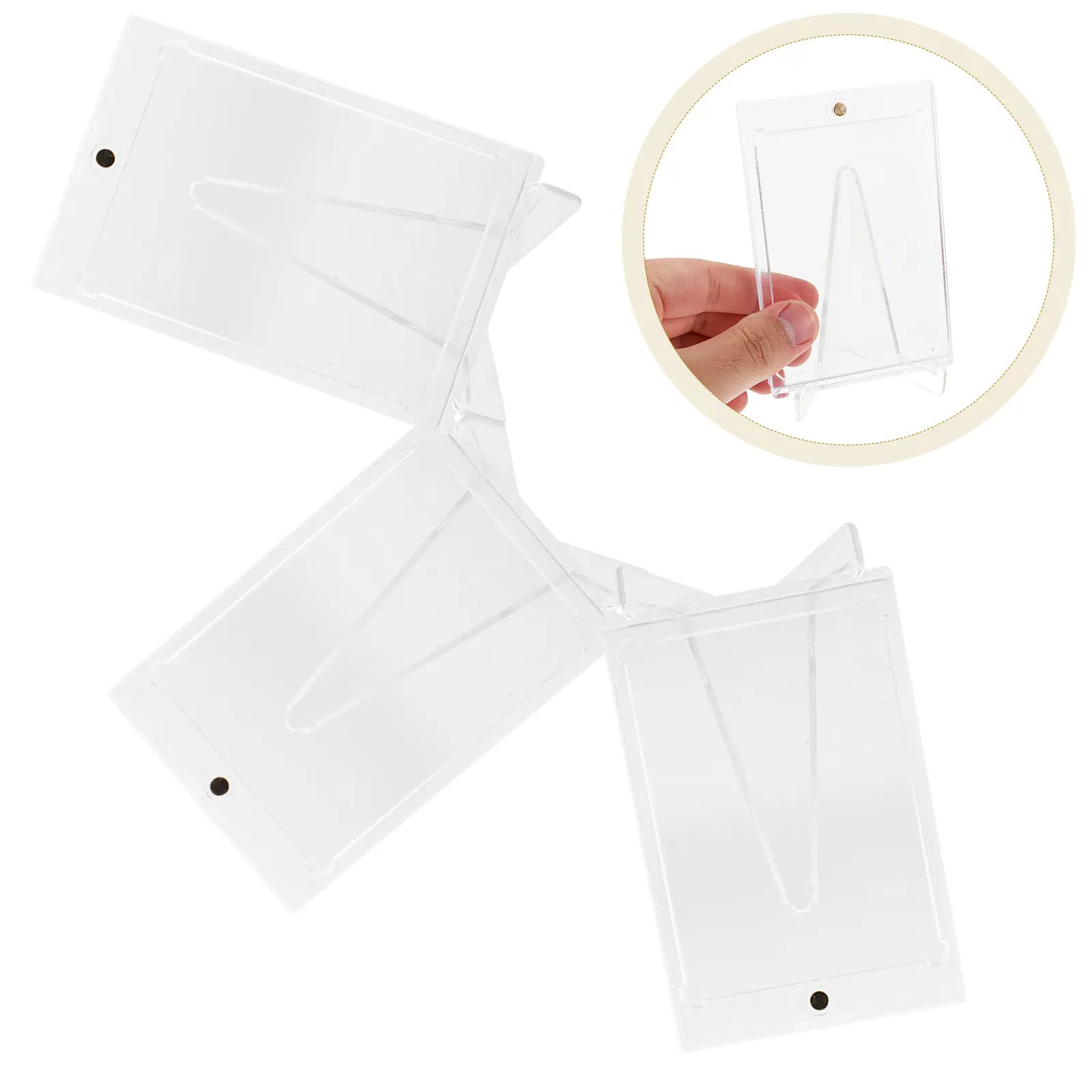 6 комплектов акриловых прозрачных держателей для карт с подставкой для демонстрации, органайзер для коллекционных, спортивных, бейсбольных и игровых карт
6 комплектов акриловых прозрачных держателей для карт с подставкой для демонстрации, органайзер для коллекционных, спортивных, бейсбольных и игровых карт