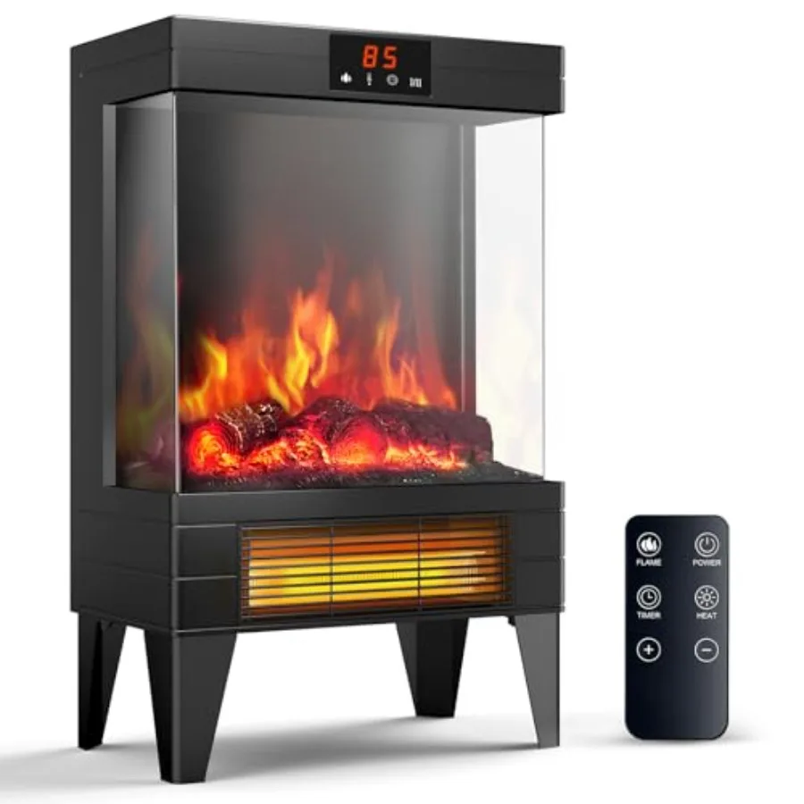 Electric Fireplace Stove Heater for Indoor Living Room and Bedroom Use with Realistic 3D Flame Effects Adjustable Thermostat Re
Electric Fireplace Stove Heater for Indoor Living Room and Bedroom Use with Realistic 3D Flame Effects Adjustable Thermostat Re