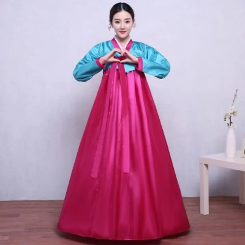 Hanbok Korean Multicolor Traditional Korean Hanbok Dress Female Korean Folk Stage Dance Costume Korea Traditional Costume 한복
Hanbok Korean Multicolor Traditional Korean Hanbok Dress Female Korean Folk Stage Dance Costume Korea Traditional Costume 한복