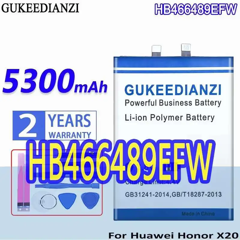 Mobile Phone Battery 5300mAh HB466489EFW Reliable Replacement Stable For Huawei Honor X20
Mobile Phone Battery 5300mAh HB466489EFW Reliable Replacement Stable For Huawei Honor X20