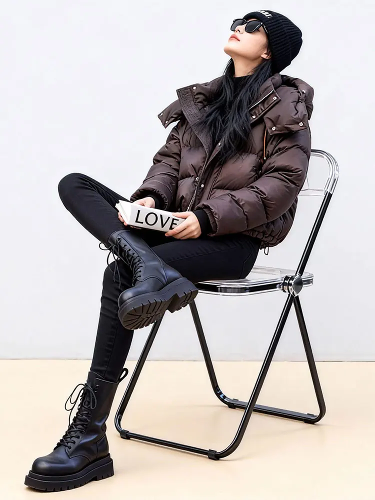 Женское зимнее пальто Ele ort Brown Down Jaet 2025, новая корейская версия, из полиэфирного волокна, утепленное, на молнии
Женское зимнее пальто Ele ort Brown Down Jaet 2025, новая корейская версия, из полиэфирного волокна, утепленное, на молнии