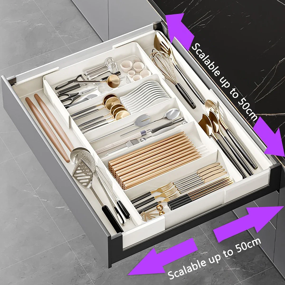 HIPS Kitchen Retractable Storage Box Drawer Grid Sorting Storage Organization Removable Multiple Combination Methods Acceesories
HIPS Kitchen Retractable Storage Box Drawer Grid Sorting Storage Organization Removable Multiple Combination Methods Acceesories