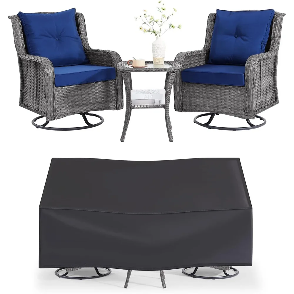 Patio Furniture Sets, 3 Pieces Wicker Outdoor Furniture - 360 Degree Swivel Rocking Chairs and Rattan Side Table for Garden,Porc
Patio Furniture Sets, 3 Pieces Wicker Outdoor Furniture - 360 Degree Swivel Rocking Chairs and Rattan Side Table for Garden,Porc