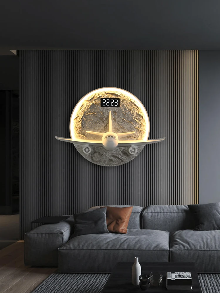 Aircraft creative clock wall lamp living room 2024 new modern corridor entrance decoration painted wall lamp lighting
Aircraft creative clock wall lamp living room 2024 new modern corridor entrance decoration painted wall lamp lighting