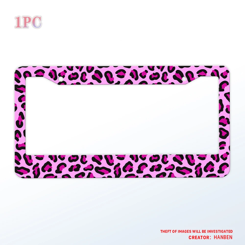 Розовый пятнистый держатель номерного знака с леопардовым принтом, прочный алюминиевый держатель номерного знака, подходящий для подарков в американском автомобиле 
Розовый пятнистый держатель номерного знака с леопардовым принтом, прочный алюминиевый держатель номерного знака, подходящий для подарков в американском автомобиле