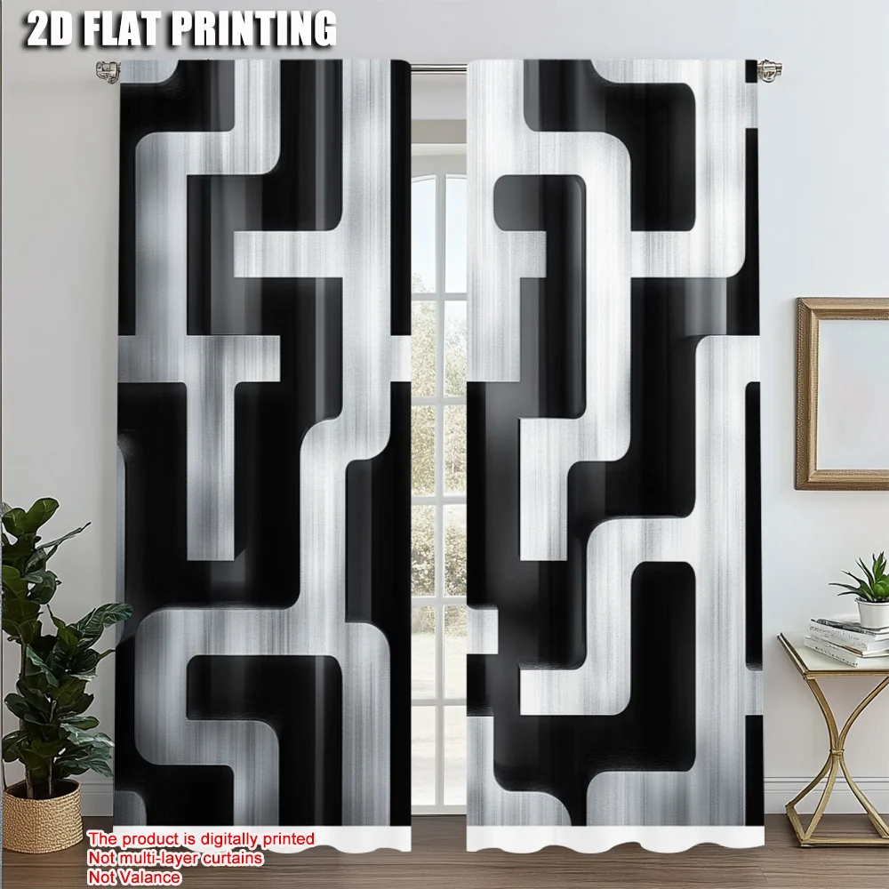 2pcs, Curtain Cloth 2D print Geometric Black and White Machine Washable Polyester (without rod) Decorations Inside Use for
2pcs, Curtain Cloth 2D print Geometric Black and White Machine Washable Polyester (without rod) Decorations Inside Use for