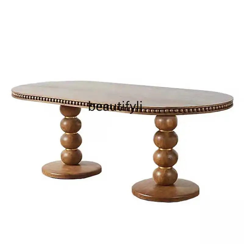 Solid Wood Wood Color Household Dining Table French Retro Old House Silent Style Simple Oval Dining Table
Solid Wood Wood Color Household Dining Table French Retro Old House Silent Style Simple Oval Dining Table