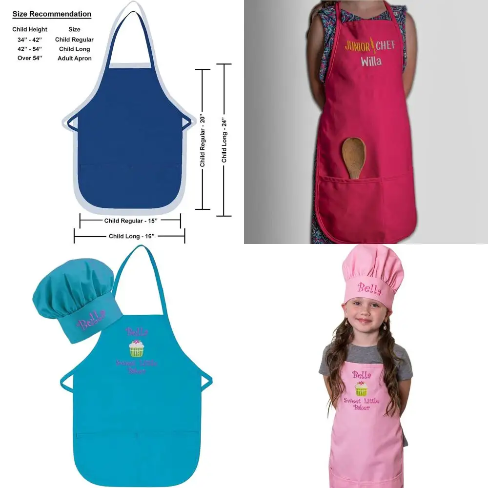 Custom Embroidered High-Quality Child Apron & Chef Hat Set for Boys & Girls Cooking in the Kitchen
Custom Embroidered High-Quality Child Apron & Chef Hat Set for Boys & Girls Cooking in the Kitchen