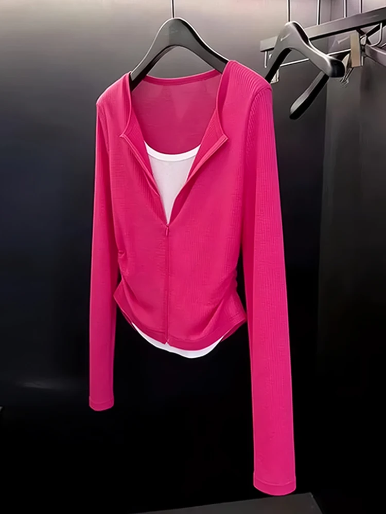 Slim Fit Long Sleeve T-Shirt Women's Spring New Style Thin Base Shirt Top Casual Classic Polyester Spandex round Neck Zipper
Slim Fit Long Sleeve T-Shirt Women's Spring New Style Thin Base Shirt Top Casual Classic Polyester Spandex round Neck Zipper