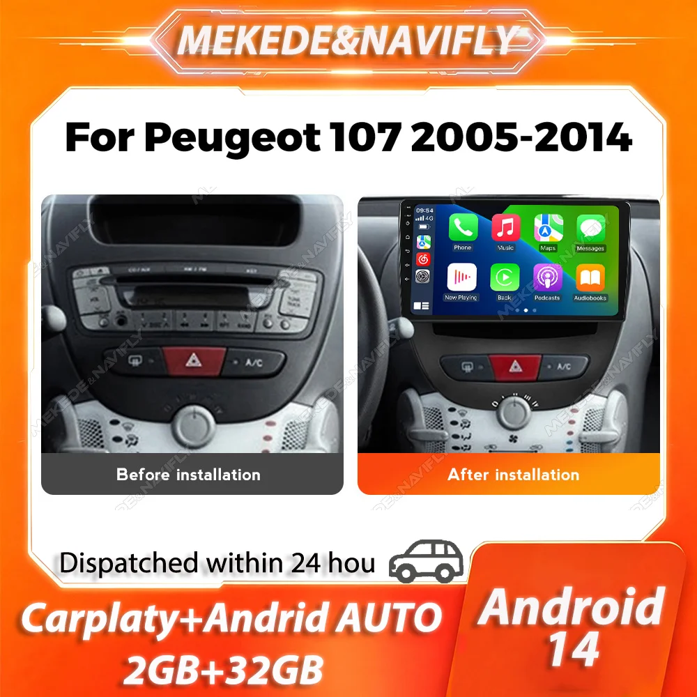 MEKEDE 2 Din Carplay For Peugeot 107 Toyota Aygo Citroen C1 2005-2014 IPS Screen Car Radio GPS Stereo Intelligent audio system
MEKEDE 2 Din Carplay For Peugeot 107 Toyota Aygo Citroen C1 2005-2014 IPS Screen Car Radio GPS Stereo Intelligent audio system