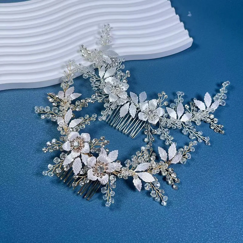 SLBRIDAL Handmade Wired Rhinestones Crystal Flower Leaf Wedding Hair Comb Bridal Headband Hair accessories Women Girls Jewelry 
SLBRIDAL Handmade Wired Rhinestones Crystal Flower Leaf Wedding Hair Comb Bridal Headband Hair accessories Women Girls Jewelry
