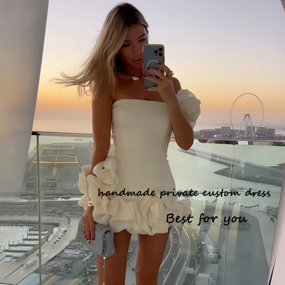 Ivory Satin Short Cocktail Dresses One Shoulder Strapless Mini Prom Party Dress Sexy Tight Bodycon Formal Evening Gowns
Ivory Satin Short Cocktail Dresses One Shoulder Strapless Mini Prom Party Dress Sexy Tight Bodycon Formal Evening Gowns