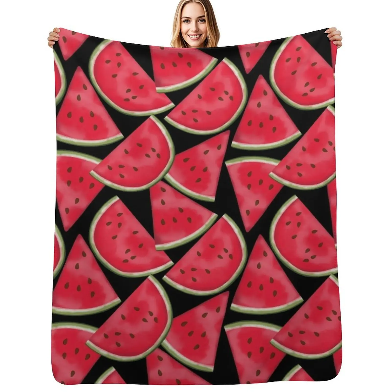 Watermelon on black Throw Blanket Thin Soft Blanket for Summer Night Sleeping
Watermelon on black Throw Blanket Thin Soft Blanket for Summer Night Sleeping