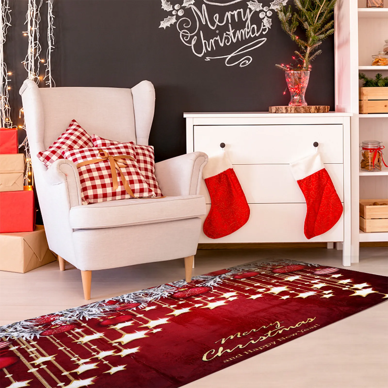 Christmas Rug Polyester Rectangular Anti skid Living Room Bedroom Christmas Ground Mat Carpet Easy Clean No Fading
Christmas Rug Polyester Rectangular Anti skid Living Room Bedroom Christmas Ground Mat Carpet Easy Clean No Fading