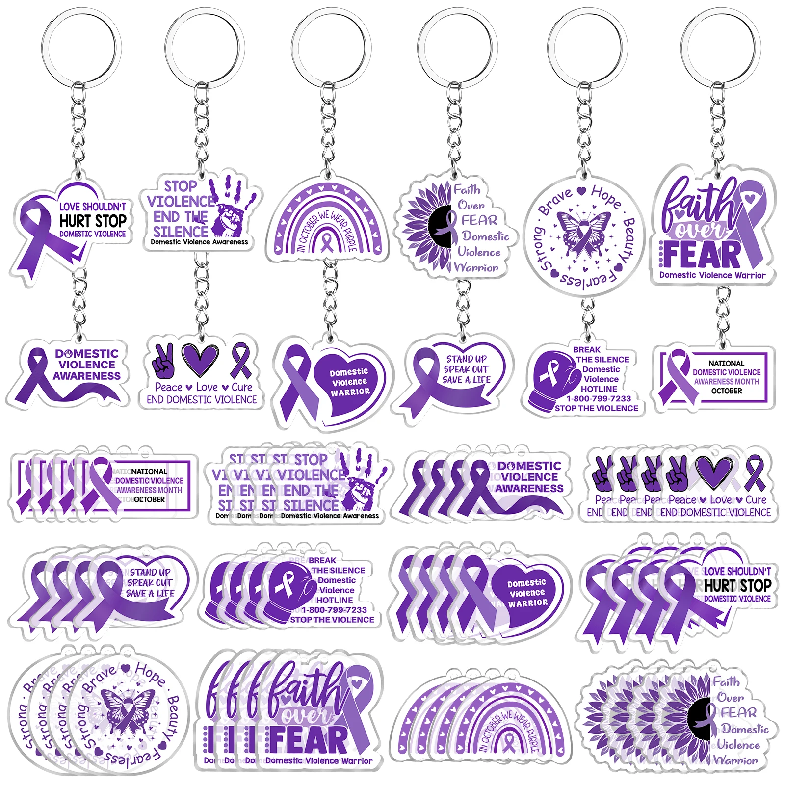 60 шт., акриловые брелки с месяцем осведомленности о внутреннем насилия, брелки с фиолетовой лентой, вдохновляющие брелки с бабочками
60 шт., акриловые брелки с месяцем осведомленности о внутреннем насилия, брелки с фиолетовой лентой, вдохновляющие брелки с бабочками