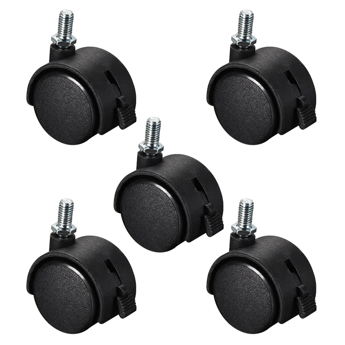 Furniture Casters 1.5/2Inch Nylon 5 Pcs M8/M10x15mm Threaded Stem Swivel Caster Wheels with Brake 33/38lb Capacity Each Wheel
Furniture Casters 1.5/2Inch Nylon 5 Pcs M8/M10x15mm Threaded Stem Swivel Caster Wheels with Brake 33/38lb Capacity Each Wheel