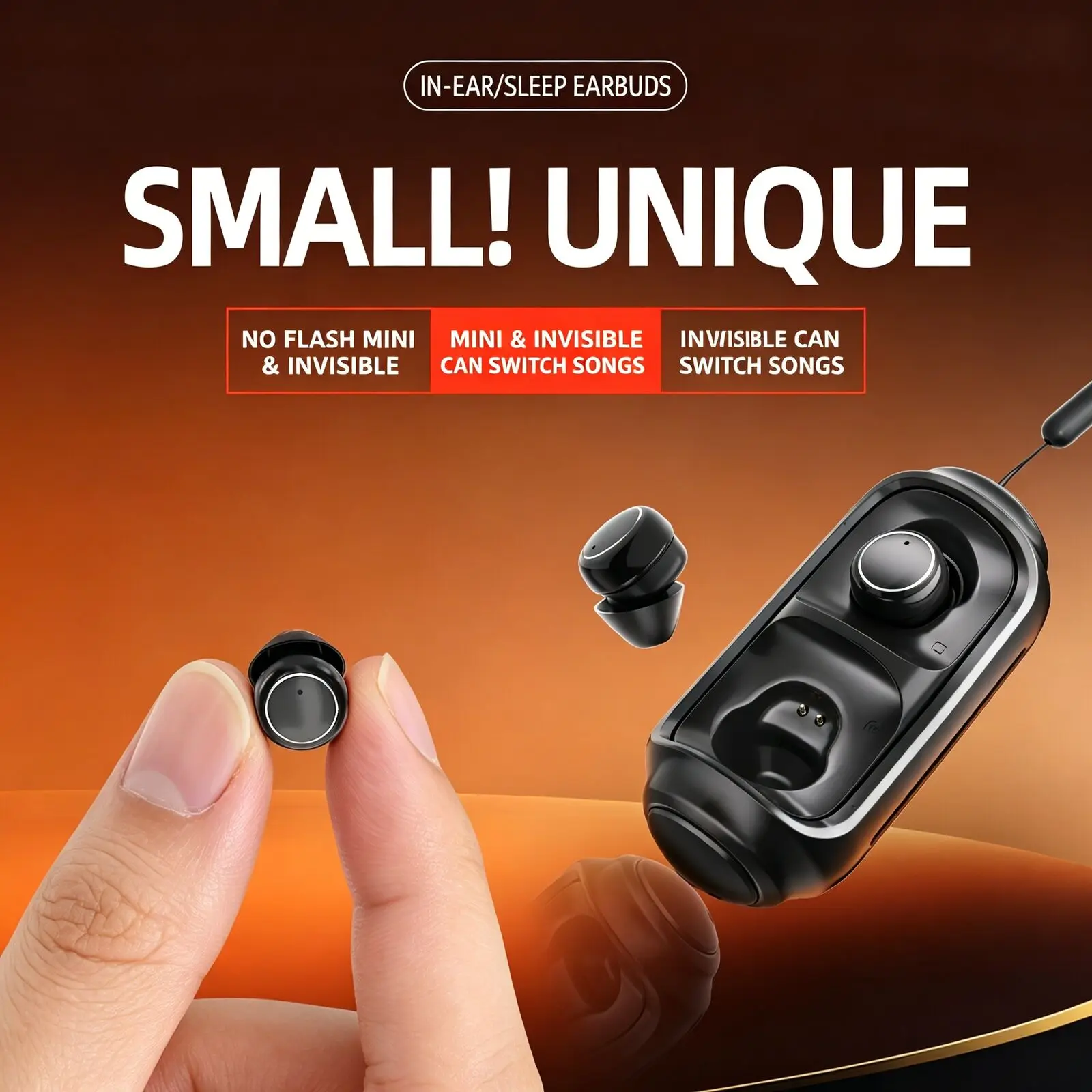 Mini In-Ear Sleep Wireless Bluetooth 6.0 Headphones Long Battery Life Stereo Gaming Low Latency Earphones With Anti-Lost Lanyard
Mini In-Ear Sleep Wireless Bluetooth 6.0 Headphones Long Battery Life Stereo Gaming Low Latency Earphones With Anti-Lost Lanyard