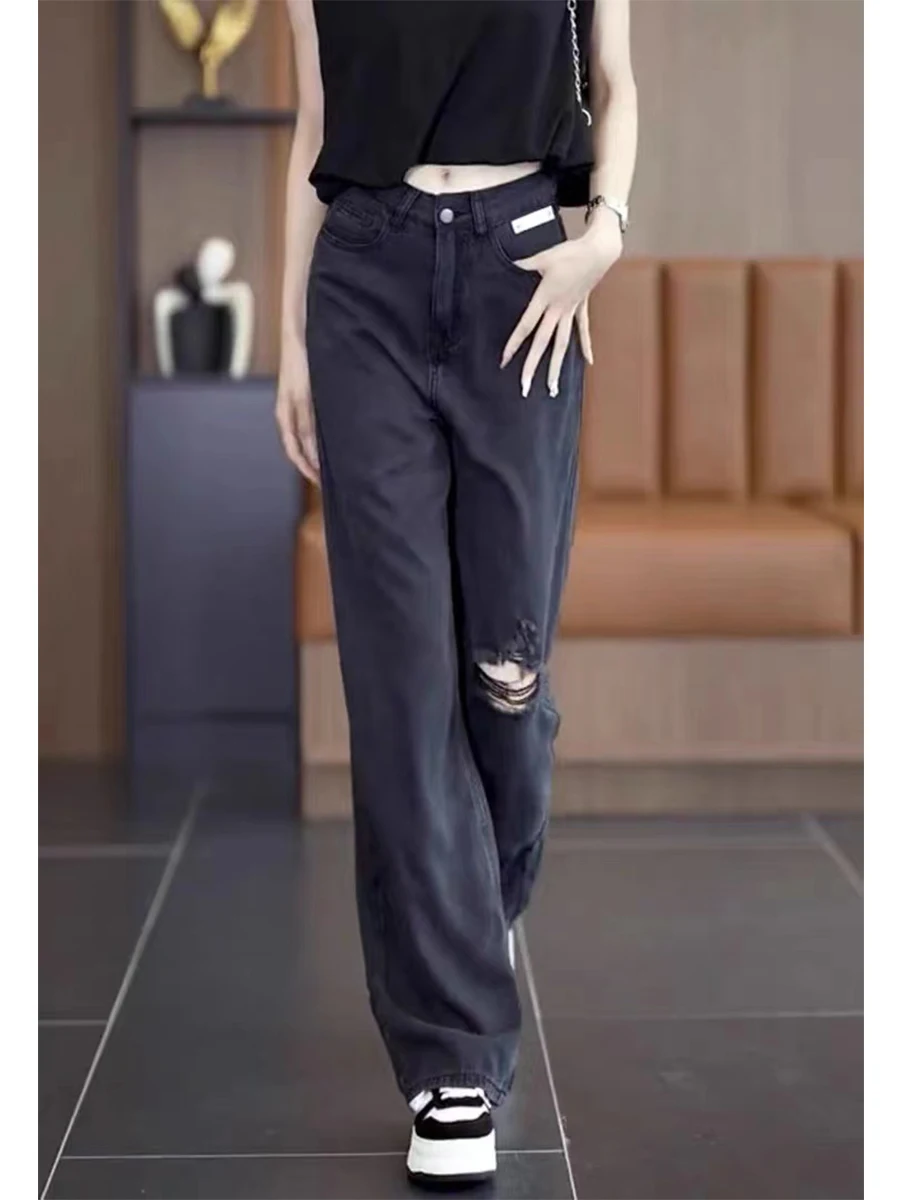 plus Size Silk Denim Jeans Women Summer Thin High Waist Loose Ice Silk Straight Leg Wide Leg Pants Torn Casual High Waist Jeans
plus Size Silk Denim Jeans Women Summer Thin High Waist Loose Ice Silk Straight Leg Wide Leg Pants Torn Casual High Waist Jeans