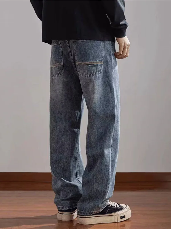Versatile Loose Straight Leg Men's Jeans Classic Washed Denim Casual Long Trousers Spring Autumn American Style Youth Fashion
Versatile Loose Straight Leg Men's Jeans Classic Washed Denim Casual Long Trousers Spring Autumn American Style Youth Fashion