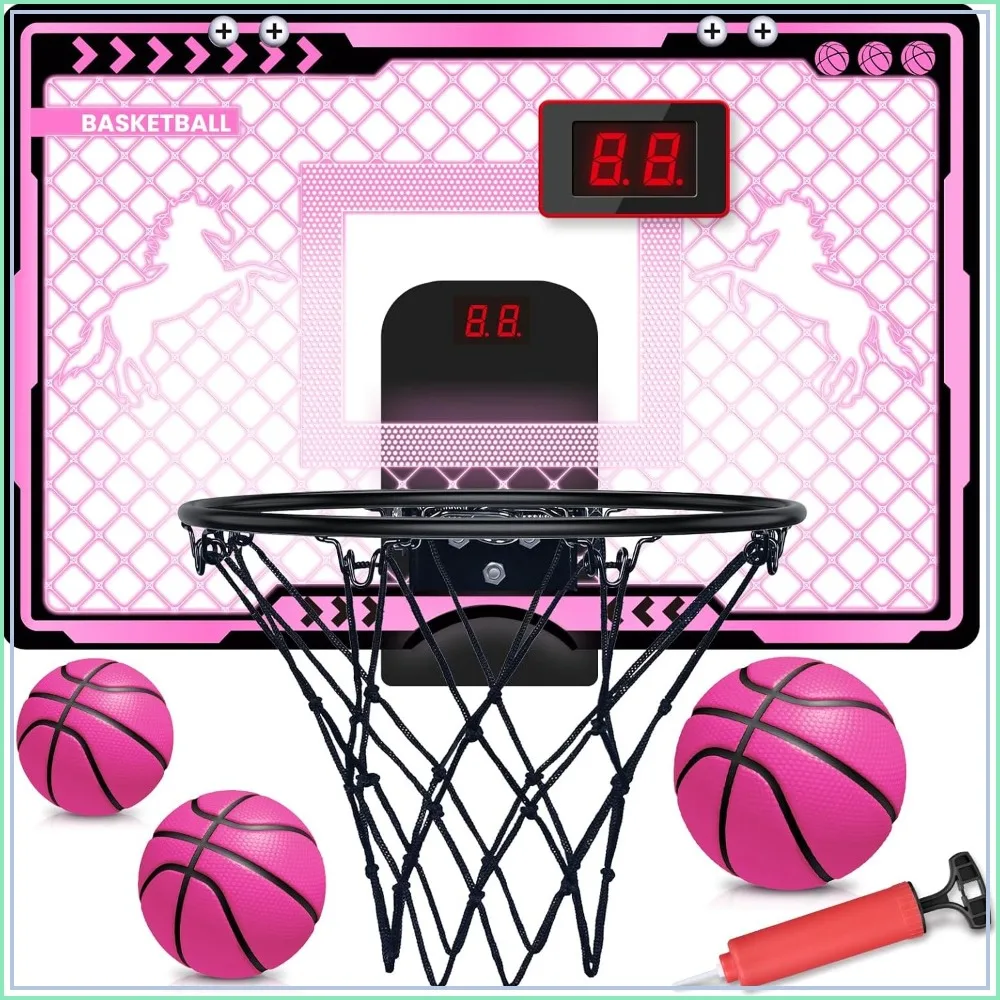 Mini Over The Door Basketball Hoop with Electronic Scoreboard, 3 Balls, Unicorn Gifts for Girls Age 5-12
Mini Over The Door Basketball Hoop with Electronic Scoreboard, 3 Balls, Unicorn Gifts for Girls Age 5-12