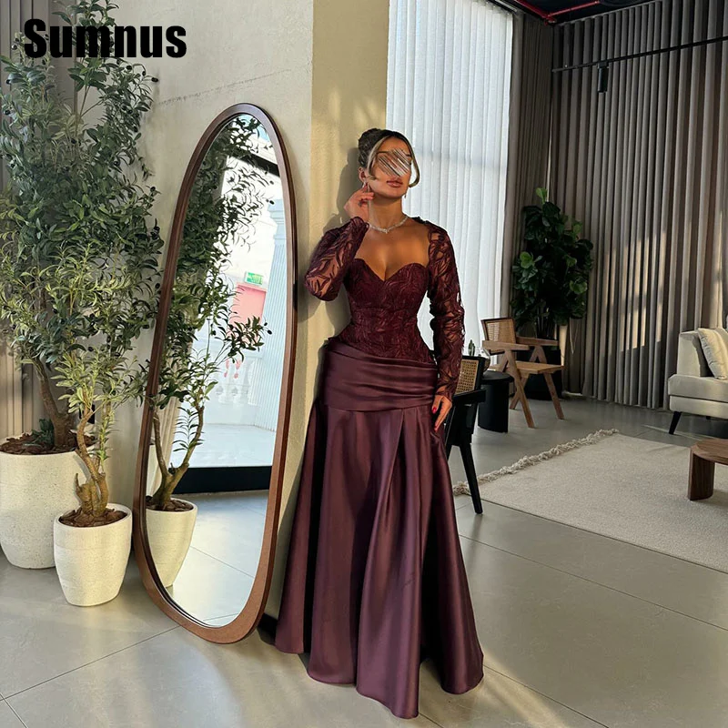 Sumnus Simple A-Line Evening Dresses Sweetheart Lace Pleats Floor Length Formal Occasion Gowns فساتين سهرة Customized
Sumnus Simple A-Line Evening Dresses Sweetheart Lace Pleats Floor Length Formal Occasion Gowns فساتين سهرة Customized