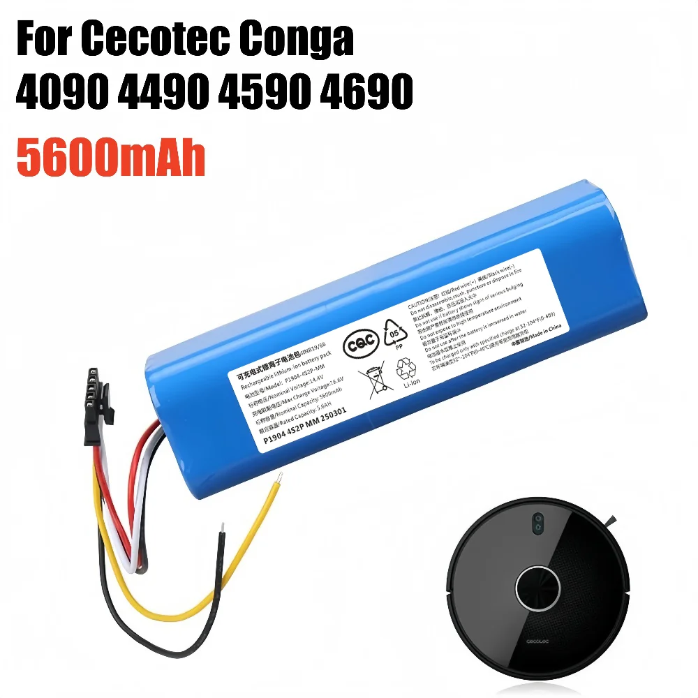14.4V 5600mAh Li-ion Replacement Battery for Cecotec Conga 4090 4490 4590 4690 Robot Vacuum Cleaner Battery
14.4V 5600mAh Li-ion Replacement Battery for Cecotec Conga 4090 4490 4590 4690 Robot Vacuum Cleaner Battery