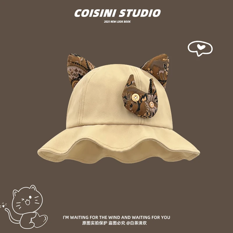 Retro Ethnic Style Puppet Cat Sticker Design Bucket Hats for Women Summer Travel Sun Protection Versatile Cute Ear Basin Caps
Retro Ethnic Style Puppet Cat Sticker Design Bucket Hats for Women Summer Travel Sun Protection Versatile Cute Ear Basin Caps