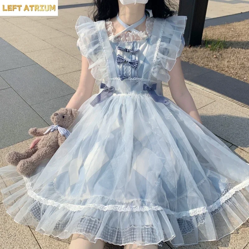 Sweet Lolita OP Dresses Women Cute Bow Lace Ruffles Princess Mini Dress Japan Harajuku Daily Party 2025 Kawaii Girls Clothing
Sweet Lolita OP Dresses Women Cute Bow Lace Ruffles Princess Mini Dress Japan Harajuku Daily Party 2025 Kawaii Girls Clothing
