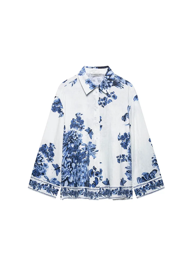 KUCLUT Women Fashion Printed Single Breasted Blouse Vintage Lapel Neck Long Sleeves Female Chic Lady Shirts
KUCLUT Women Fashion Printed Single Breasted Blouse Vintage Lapel Neck Long Sleeves Female Chic Lady Shirts