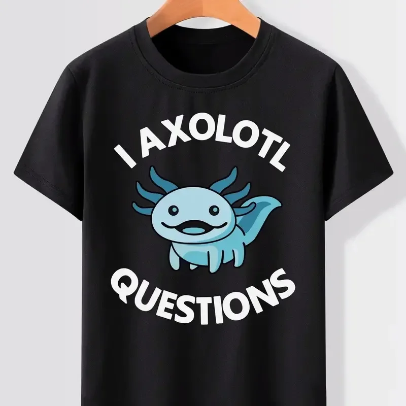 Милая креативная футболка с буквенным принтом «I AXOLOTL» для мальчиков, повседневная удобная мужская футболка с короткими рукавами и круглым вырезом, одежда на лето
Милая креативная футболка с буквенным принтом «I AXOLOTL» для мальчиков, повседневная удобная мужская футболка с короткими рукавами и круглым вырезом, одежда на лето